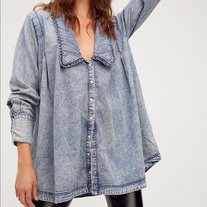 Free People Charlie Denim Buttondown